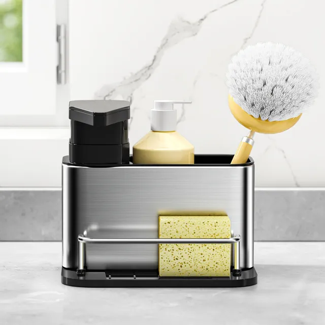 Distributeur savon liquide organiseur évier inox brossé… – vue 2