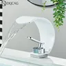 Robinet de lavabo cascade chromé blanc – vue 2
