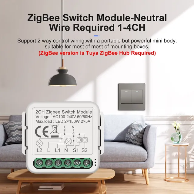 GIRIER Tuya Smart ZigBee lumière/rideau/gradateur/Module… – vue 6