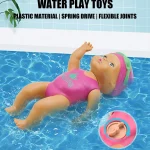 1 pièces 6 pouces Mini poupée de natation enfants salle de bain jouet de bain bébé baignoire jouet sur chaîne automatique natation petite poupée
