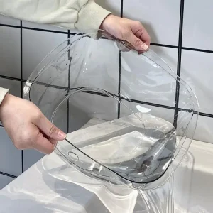 lavabo transparent épaissi plastique grand bassine multiusage portable léger résistant ergonomique antidérapant hygiénique bébé pieds dortoir étudiant maison empilable