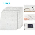 Panneaux muraux 3D pour décoration intérieure, pieds en brique, grande taille, mousse texturée à peindre, peler et coller, auto-adhésif pour salon