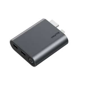 Adaptateur HDMI 4K60Hz Sortie USB C 4K120Hz Alliage Aluminium Gris Anthracite Compact Métal Brossé Coque Arrondie Adaptateur HDMI 4K60Hz Sortie USB C 4K120Hz Alliage Aluminium Gris Anthracite Compact Métal Brossé Coque Arrondie