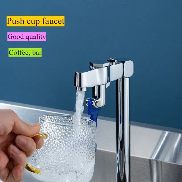 Robinet boire direct purificateur tasse poussoir argenté… – vue 3