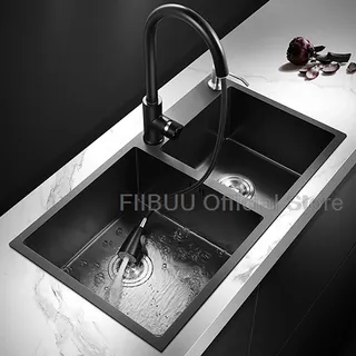 Évier de cuisine à double cuve en acier inoxydable 304