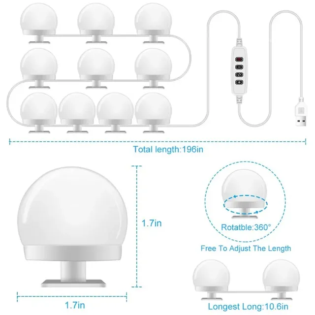 LED professionnel maquillage miroir lumière pour salle… – vue 5