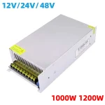 Alimentation électrique 12V 24V 48V SMPS AC DC 220V à 12V 24V 48V 1000W 1200W, alimentation à découpage SMPS