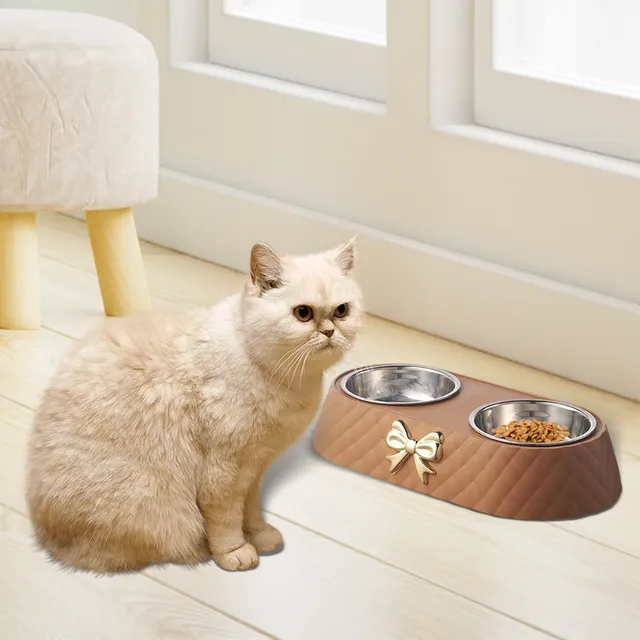 Bols doubles en acier inoxydable pour chien et chat – vue 3