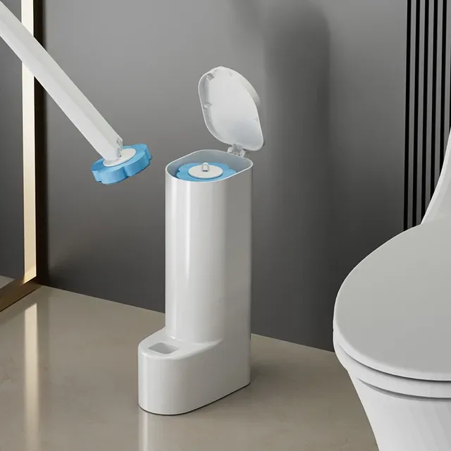 Brosse toilettes compacte minimaliste blanche… – vue 2
