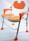 Chaise douche pliante aluminium plastique orange… – vue 3