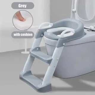 Réducteur WC enfant siège rembourré gris blanc plastique robuste…