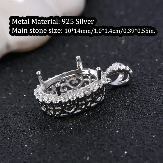 Pendentif ovale vierge argent925 serti griffes citrine… – vue 2