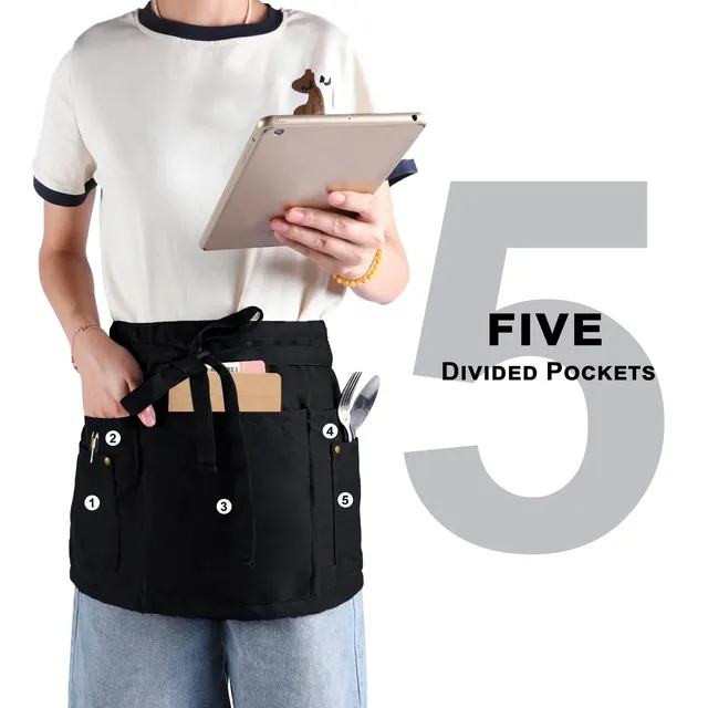 Tablier serveur professionnel court unisexe demi taille… – vue 4