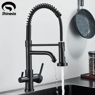 Kendesia-Purificateur de robinet d'eau filtrée de cuisine noire