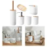 Ensemble accessoires bain minimaliste scandinave blanc… – vue 4