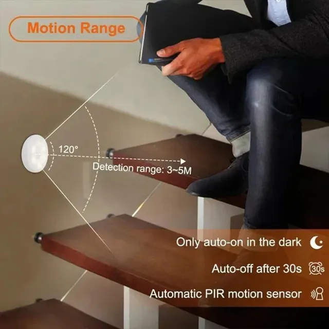 Détecteur de mouvement LED veilleuse USB Rechargeable… – vue 3