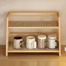 Étagère rangement bois clair deux niveaux comptoir… – vue 2
