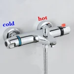 Robinet mitigeur de douche thermostatique, salle de bains, robinet de baignoire d&rsquo;eau combiné, mitigeur thermostatique avec entrées inversées