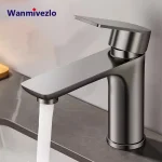 Robinet de Lavabo en Acier Inoxydable, Sortie d&rsquo;Eau Chaude et Froide, 304