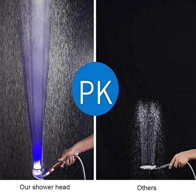 Pommeau de douche haute pression LED avec filtre à anions – vue 2