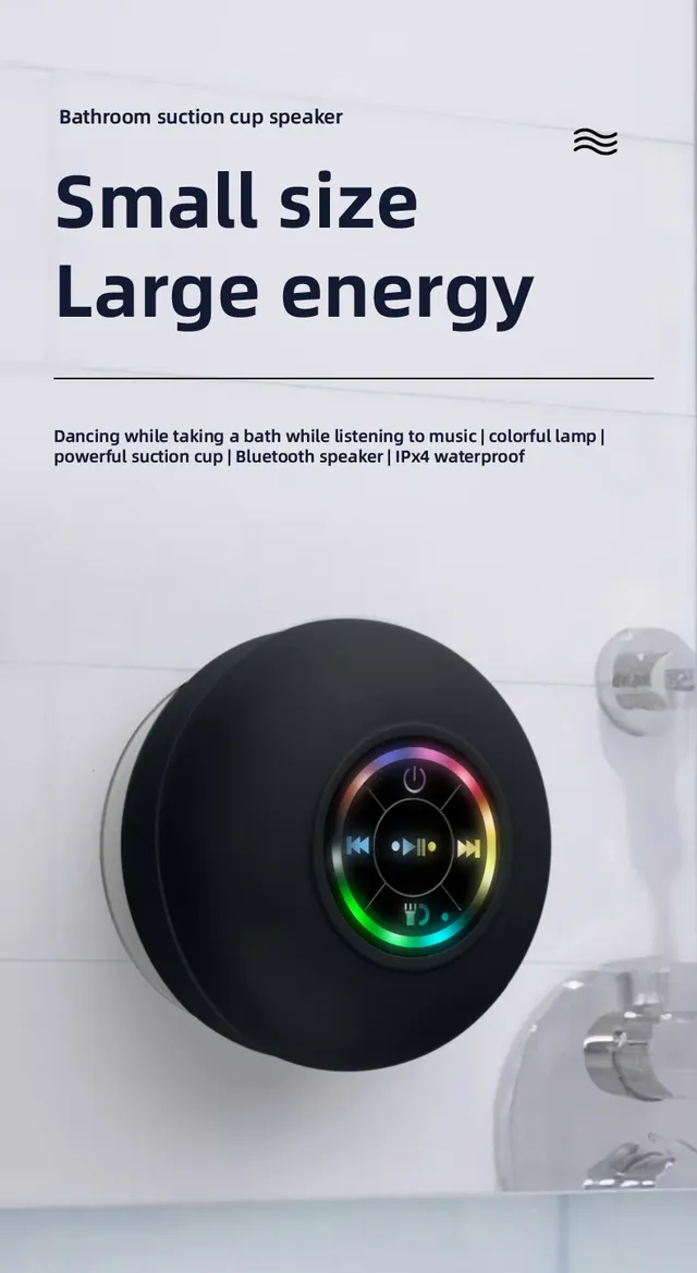 Enceinte douche portable sans fil étanche IPX4 ventouse… – vue 2