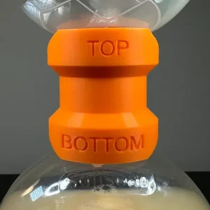 adaptateur bouchon connecteur bouteille plastique silicone orange étagé facettes hermétique anti fuite réutilisable écologique compact léger robuste emboîtement