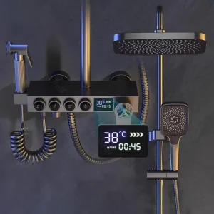 Ensemble de pomme de douche de salle de bain moderne pour usage domestique – Système de douche de salle de bain à température constante Ensemble de pomme de douche de salle de bain moderne pour usage domestique – Système de douche de salle de bain à température constante