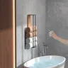 Porte serviettes mural métallique bois clair acier noir… – vue 4
