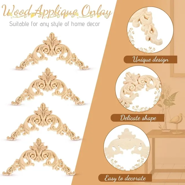 Appliques bois sculpté baroque rococo arabesques… – vue 6