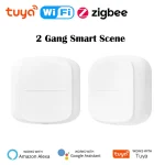 Tuya – interrupteur intelligent WiFi/Zigbee, bouton poussoir, 2 boutons, 4 scènes, sans fil, pour maison intelligente, télécommande, commutateur de scénario d&rsquo;automatisation
