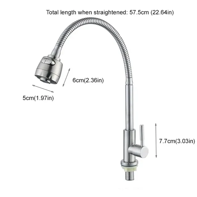 Robinet de cuisine rotatif Mode réglable robinet d'eau… – vue 6