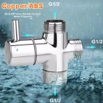 Vanne de dérivation de pomme de douche en cuivre à 3 voies G1/2, adaptateur de commutateur à trois fonctions, connecteur de tête de robinet, segrégateur, accessoires de salle de bains