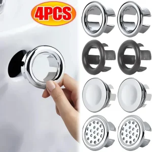 Couvercle de trop-plein rond pour trou d&rsquo;évier, anneau de trop-plein durable pour lavabo, garniture de lavabo de cuisine et de salle de bains, trou d&rsquo;évier de bain, capuchon de trop-plein creux