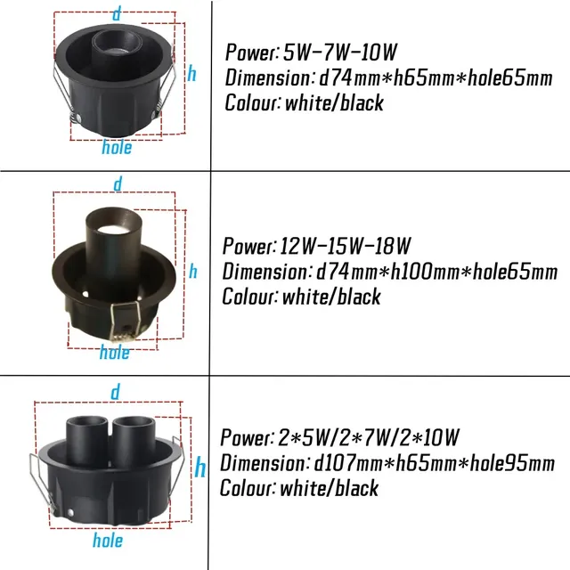 Downlights LED à intensité variable Projecteurs Puce COB… – vue 3