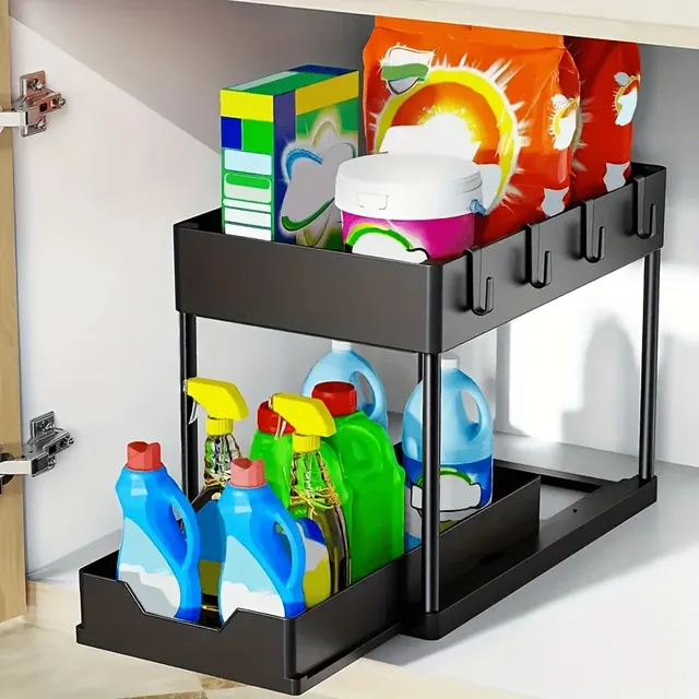 Organisateur sous évier plastique noir modulaire deux… – vue 4