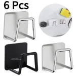 Porte-éponges d&rsquo;évier de cuisine en acier inoxydable, égouttoir auto-adhésif, support de séchage, crochets muraux de cuisine, organisateur de rangement d&rsquo;accessoires