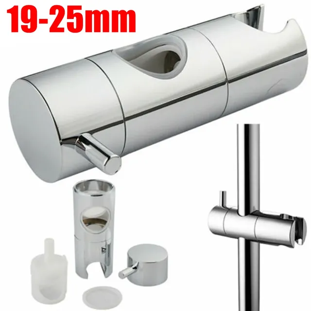 Support pommeau douche réglable chromé ABS fixation rail… – vue 2