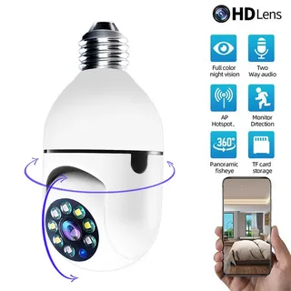 Caméra IP WiFi 4G E27 ampoule caméra 3MP sans fil bébé moniteur AI…