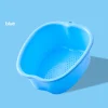 baignoire trempage pieds plastique résistante antidérapante picots massage ergonomique ovale légère portable facile nettoyage vidange bleu vert rose beige
