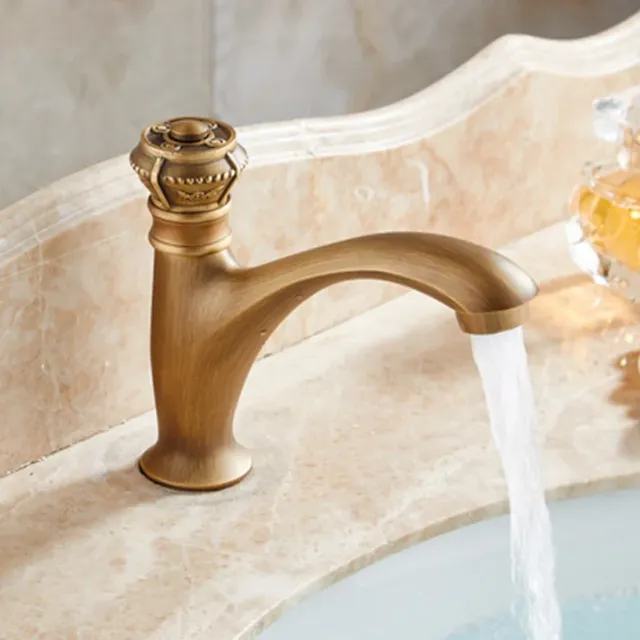 Robinet laiton antique lavabo monotrou froid poignée… – vue 4