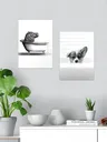 Affiche d'Animaux Noir et Blanc dans la Baignoire – vue 5