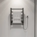 Chauffe-serviettes électrique en acier inoxydable, équipement de salle de bain, support de séchage des serviettes, fil caché, contrôle de la température et du temps, maison intelligente