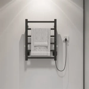 Chauffe-serviettes électrique en acier inoxydable, équipement de salle de bain, support de séchage des serviettes, fil caché, contrôle de la température et du temps, maison intelligente Chauffe-serviettes électrique en acier inoxydable, équipement de salle de bain, support de séchage des serviettes, fil caché, contrôle de la température et du temps, maison intelligente