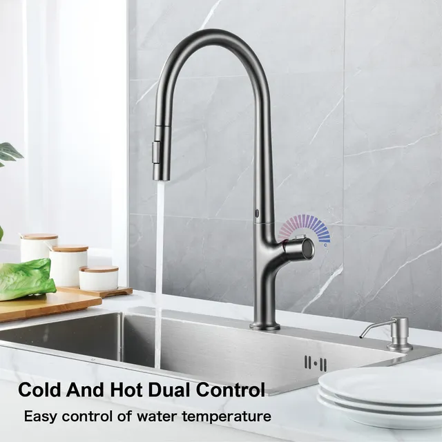 Robinet de cuisine extractible gris pistolet de style… – vue 2