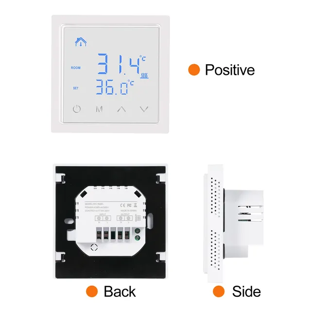 Thermostat mural tactile intelligent numérique écran LED… – vue 6