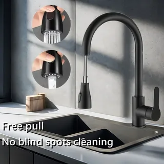 Robinets de cuisine en Nickel brossé extractible