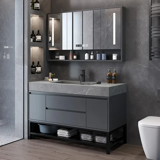 Lavabo sol armoires de salle de bain Vintage tiroir… – vue 2