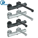 Robinet de Douche Thermostatique Mural en Laiton Chromé Noir, Baignoire, Centre Commercial