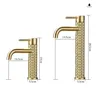 Robinets de lavabo de salle de bains en or brosse – vue 3