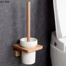 Brosse toilette murale bois céramique blanche mate… – vue 1